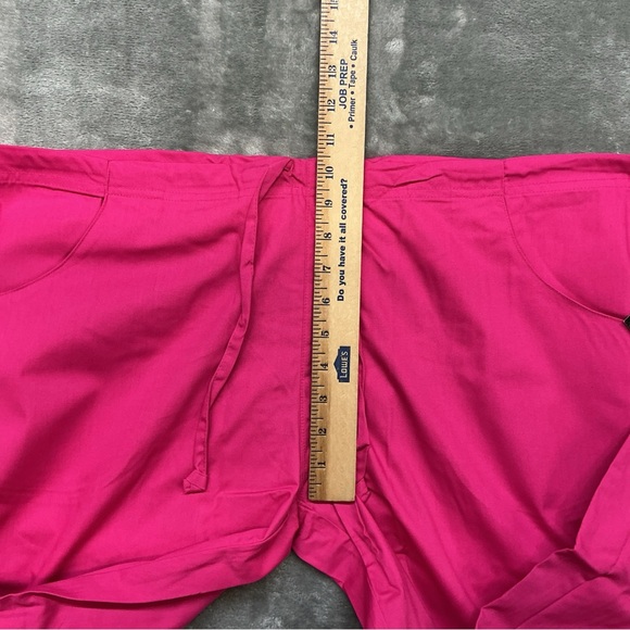 Dickies Scrub Bottoms Pants Women’s Large Easy Care Flare Solid Pink drawstring - Picture 9 of 9